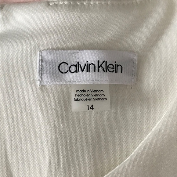 CALVIN KLEIN Colorblock Scuba Bodycon Dress Pink Cream NWT Women’s Plus Size 14 - Picture 10 of 16